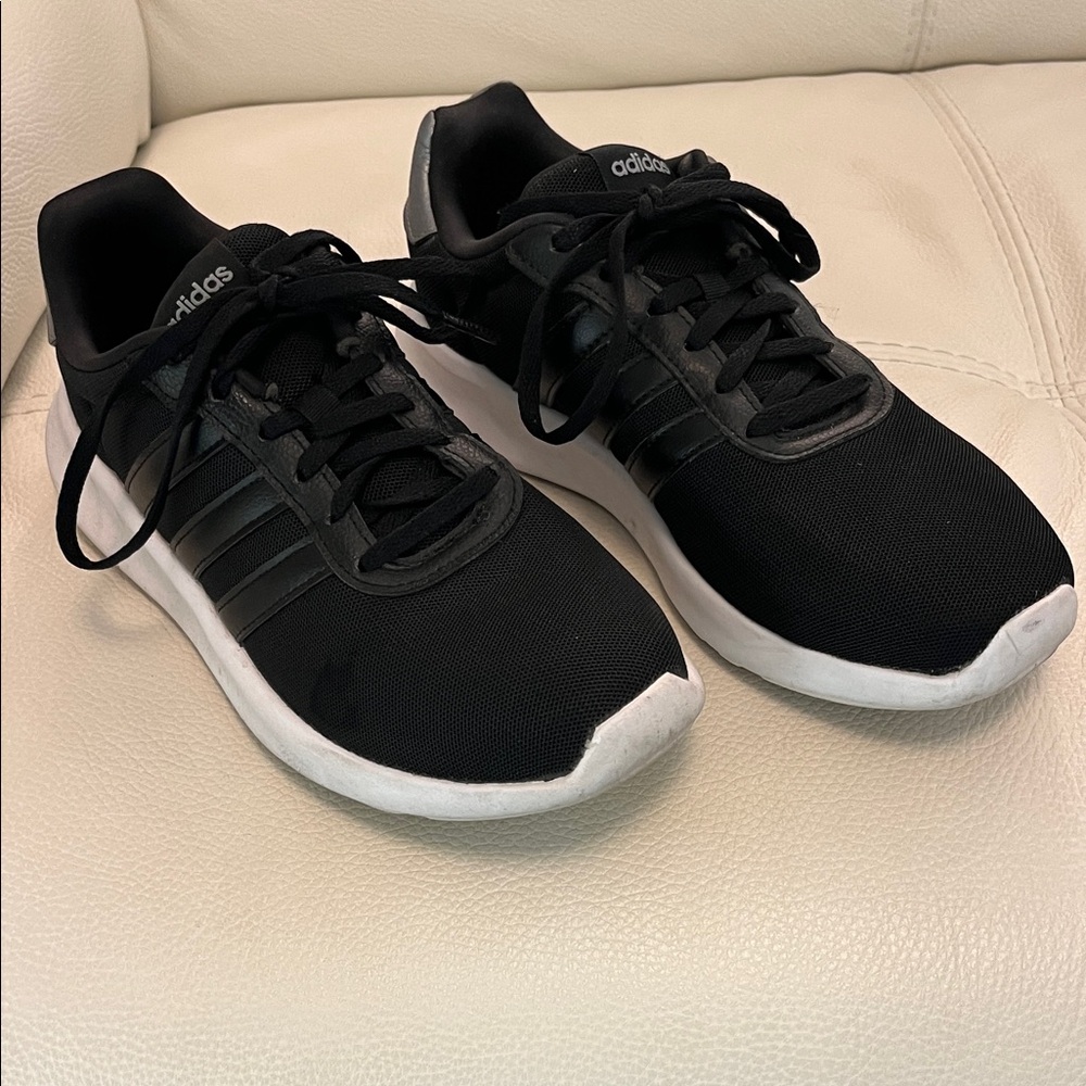 Adidas Womens Black and White Athletic Sneakers